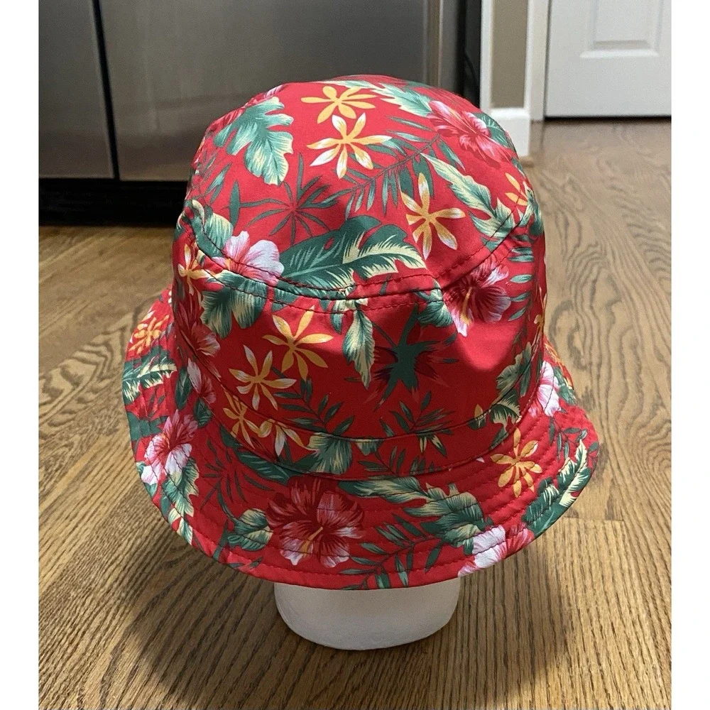 Urban Outfitters Bucket Sun Hat Beach Floral Flowers Red Free Shipping